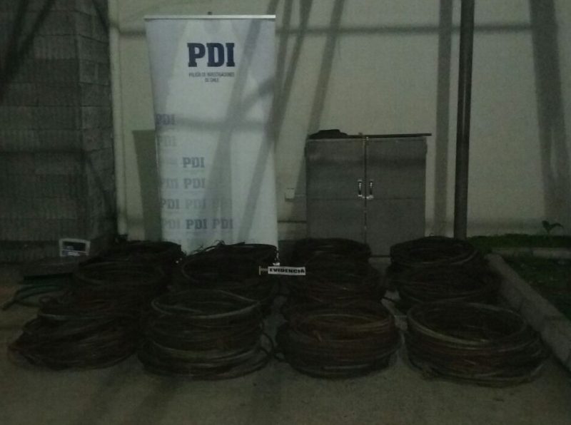 Tres detenidos por robo de cable de cobre desde instalaciones de El Teniente en Coya