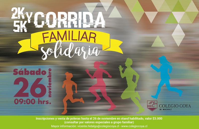 Este sábado se realiza la Corrida Familiar Solidaria del Colegio Coya