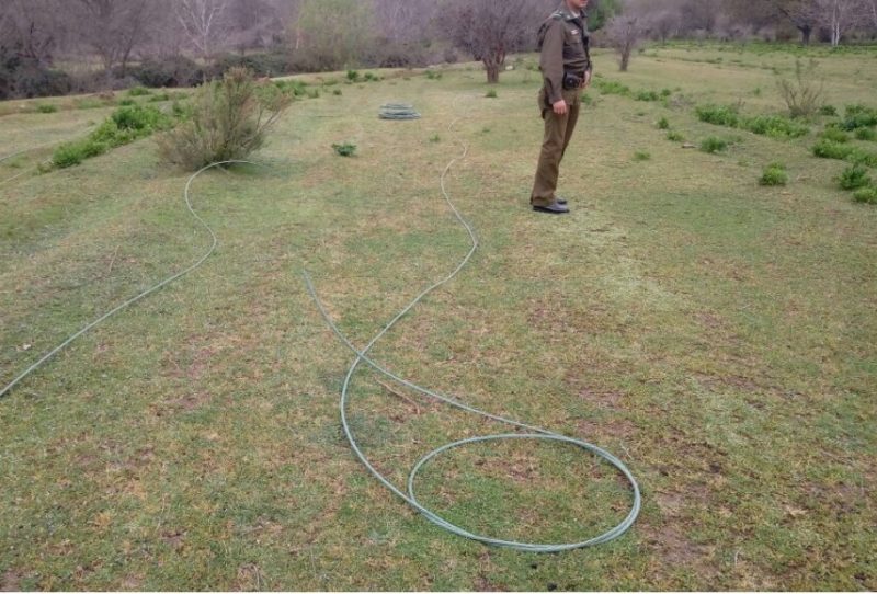 Desconocidos cortan cable de cobre del tendido eléctrico en Coya
