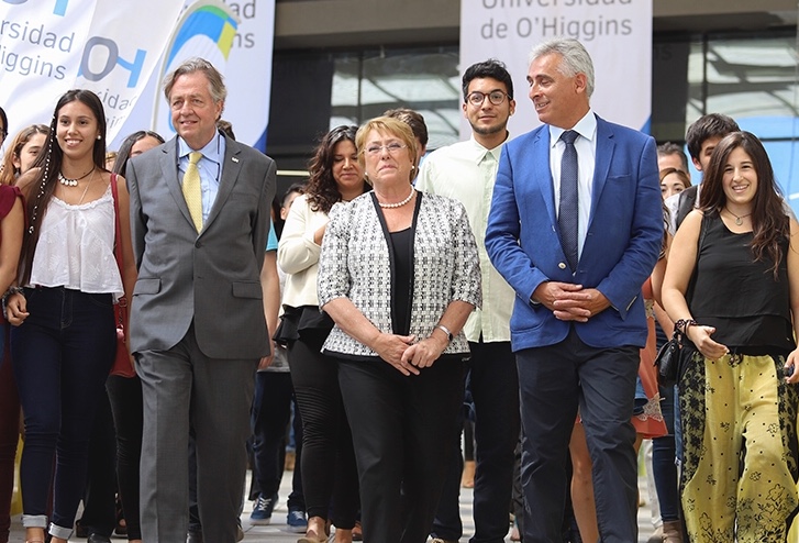 Presidenta Bachelet visita nuevo Campus Rancagua de la Universidad de O’Higgins y dialoga con estudiantes