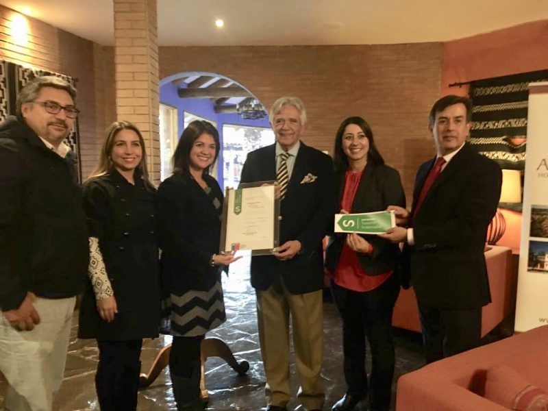 Hotel Plaza Santa Cruz recibe certificación de Sustentabilidad Turística