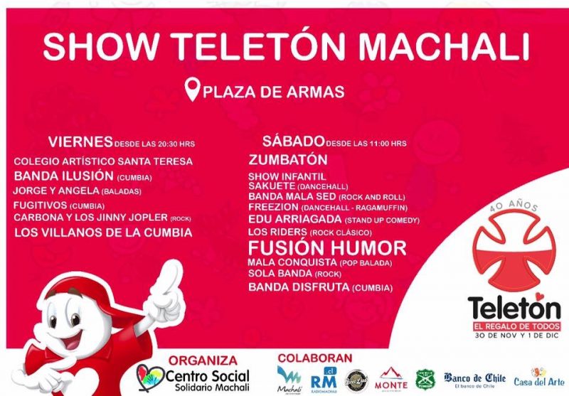 Artistas nacionales estarán en Machalí en el gran show en apoyo a la Teletón