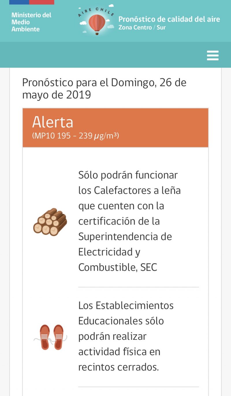Intendencia de O’Higgins declara Alerta Ambiental para este domingo