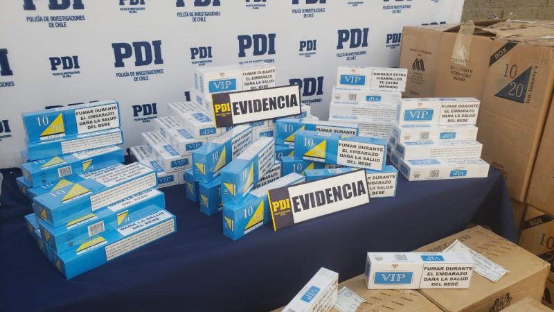 PDI INCAUTA 9.500 CAJETILLAS DE CIGARROS POR CONTRABANDO EN RANCAGUA