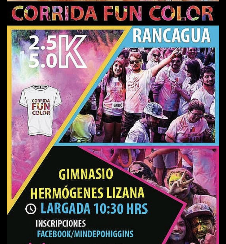 Corrida “Fun Color” nuevamente estará en las calles de Rancagua