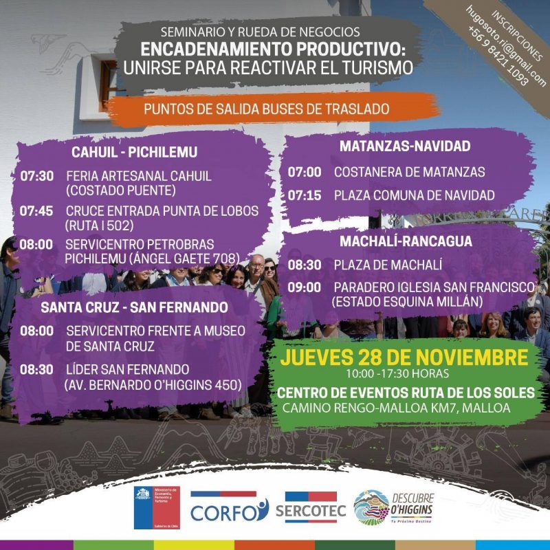 Sercotec y Corfo realizarán Seminario y Rueda de Negocios con foco en apoyar y desarrollar a Pymes de Turismo