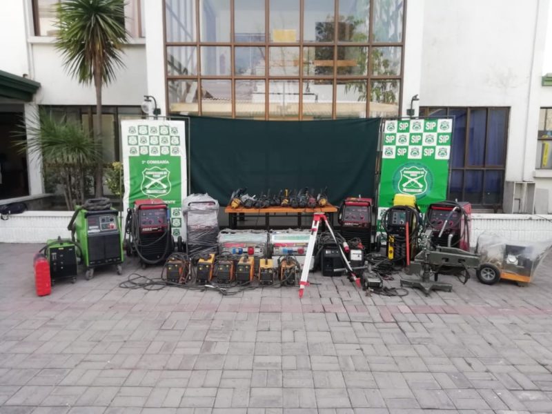 SIP de  la Tercera Comisaría de Carabineros recuperaron herramientas avaluadas en más de 30 millones de pesos
