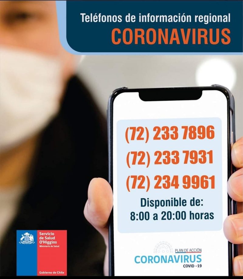Servicio de Salud O’Higgins implementa teléfonos de orientación ante Covid-19