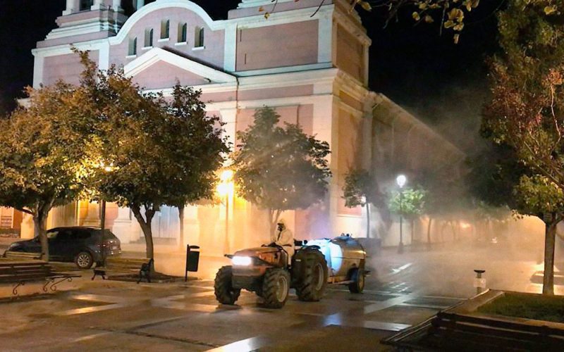 Pequeños agricultores de la región aportan a la sanitización de las calles de Rancagua