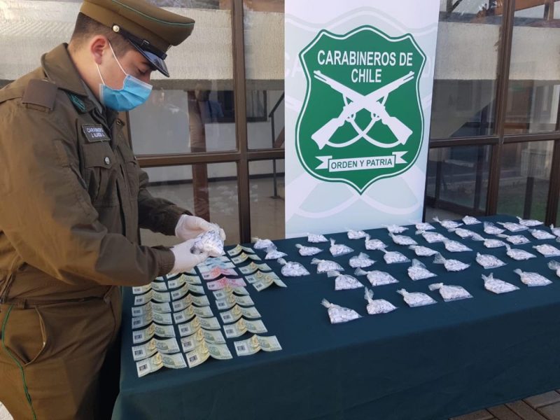 SIP de la Tercera Comisaria de Carabineros detiene a dos sujetos por trafico de drogas en Rancagua.