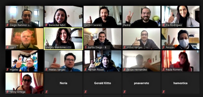 Mesa virtual del Deporte y Teletrabajo con Minera Valle Central