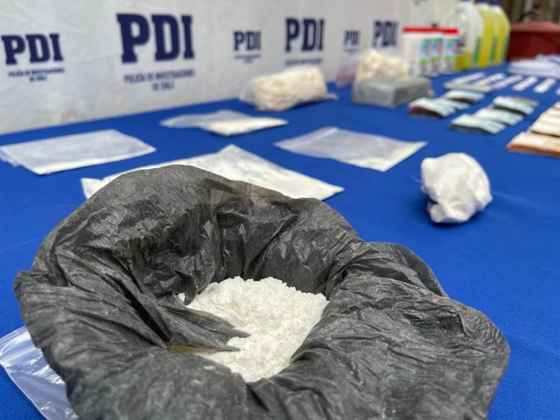 Cocaina base incautada y seis detenidos en procedimiento antidrogas en Rancagua