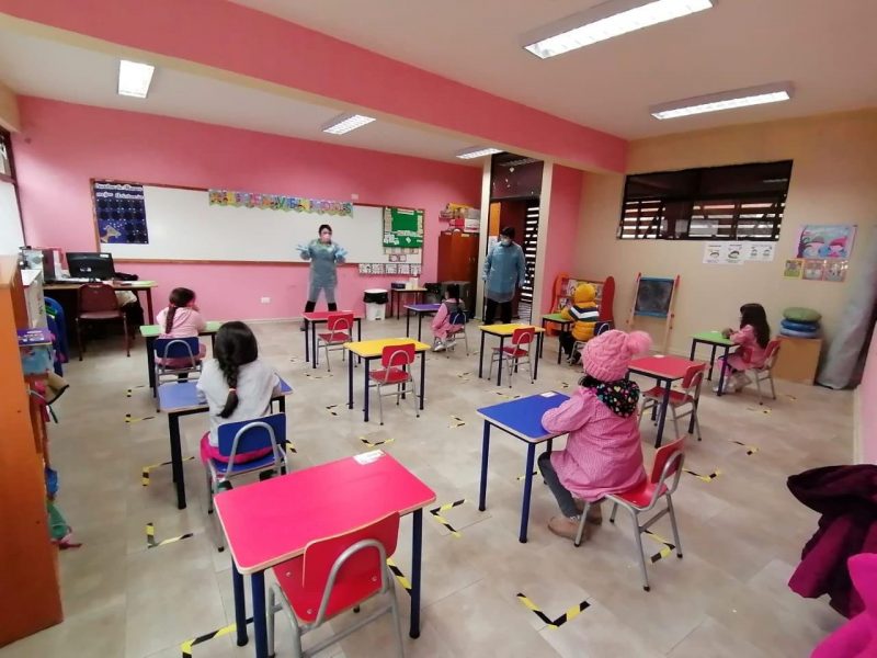 Pequeños de kinder del Colegio Bellavista retornan a clases presenciales