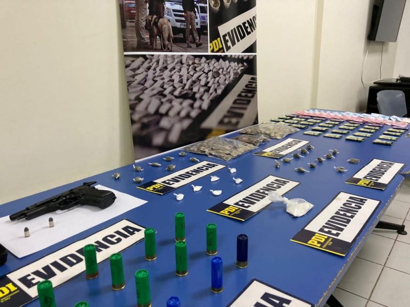 PDI desbarata puntos de venta de drogas en San Fernando y San Vicente