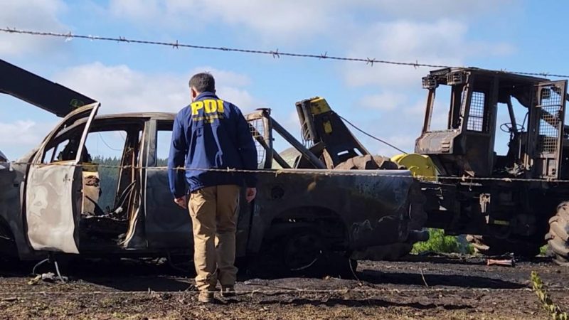 PDI investiga ataque incendiario a predio forestal en la comuna de Paredones