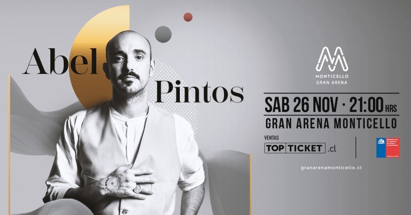 ABEL PINTOS ANUNCIA SU REGRESO A CHILE CON SHOW EN GRAN ARENA MONTICELLO