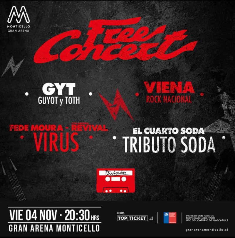 LA MÚSICA DE GRANDES BANDAS DEL ROCK LATINO LLEGAN A GRAN ARENA MONTICELLO