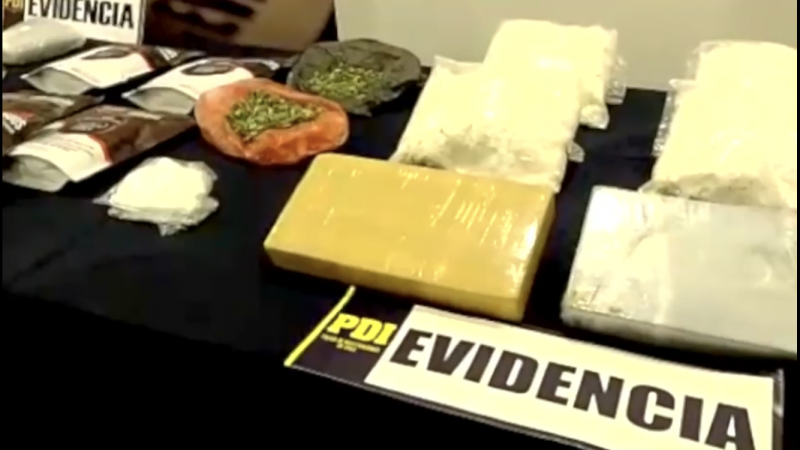 PDI DE SANTA CRUZ INCAUTÓ DROGA AVALUADA EN CASI 120 MILLONES