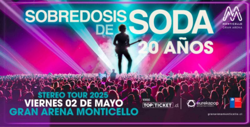 Sobredosis de Soda cumple 20 años y llega a Monticello con  “Stereo Tour 2025”