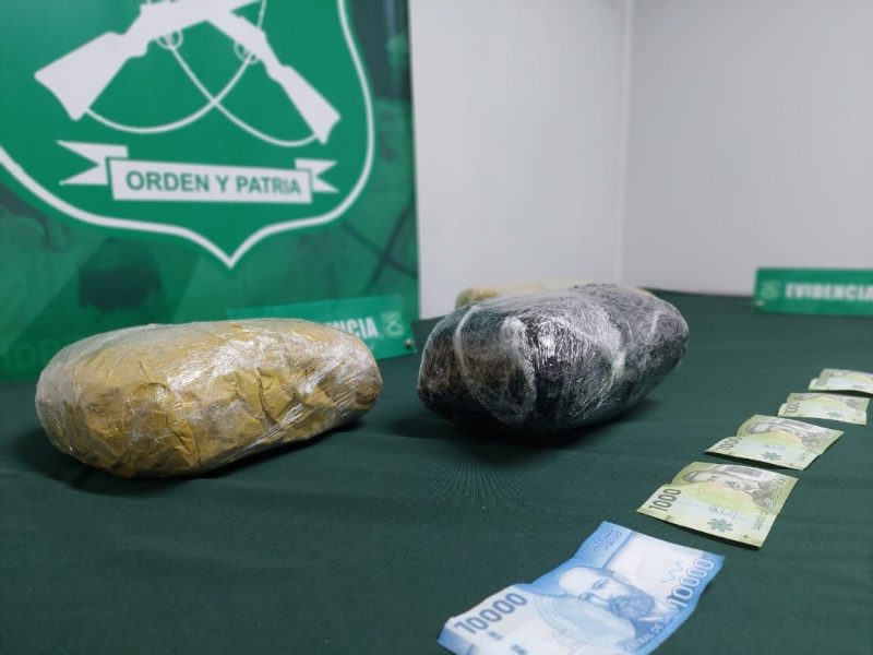 Carabineros detiene a 3 personas en operativos antidrogas